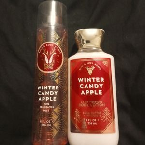 Bath and Body Works Winter Candy Apple fragrance spray and lotion set